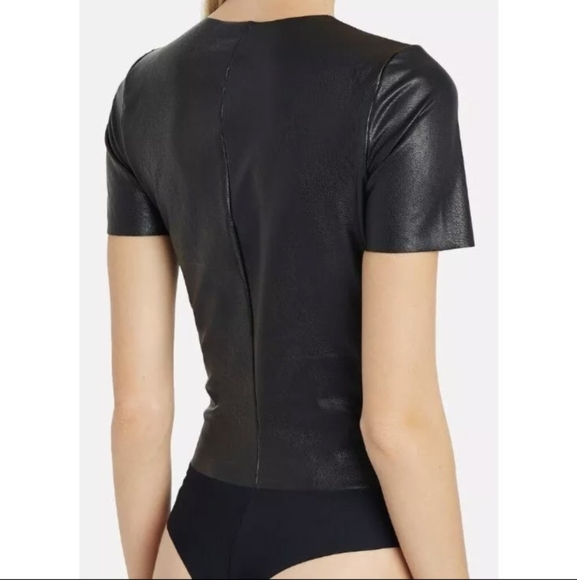Commando Faux Leather Black T Shirt Bodysuit Medium Great Condition - Picture 11 of 11